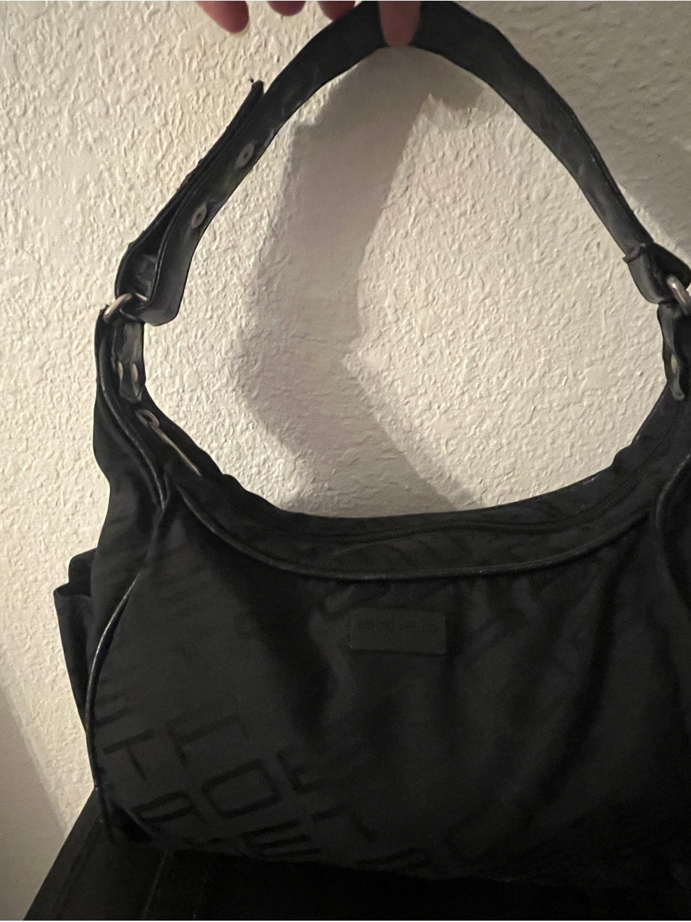 Etro Black Logo-Print Hobo Shoulder Bag